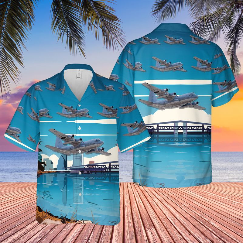 US Navy Lockheed C-130T Hercules Of VR-62 Nomads Hawaiian Shirt