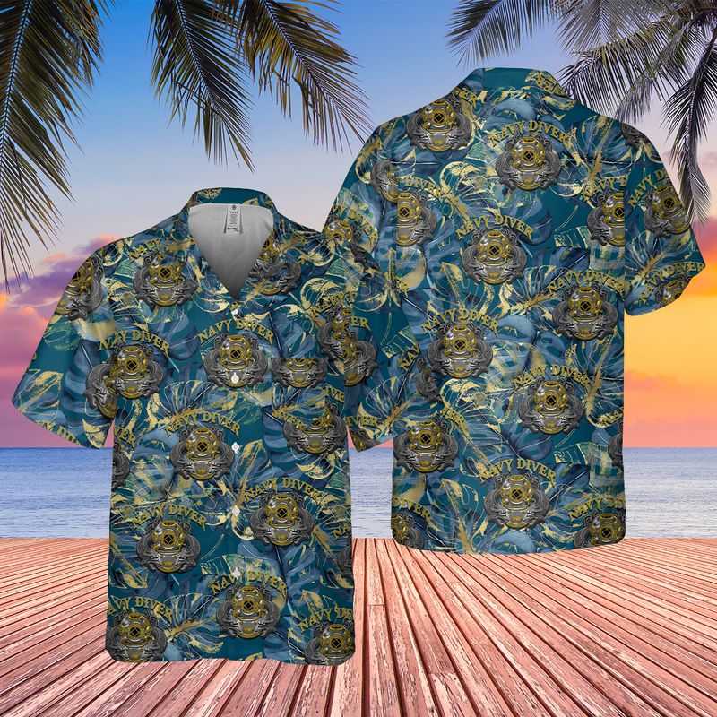US Navy Diver Pocket Hawaiian Shirt