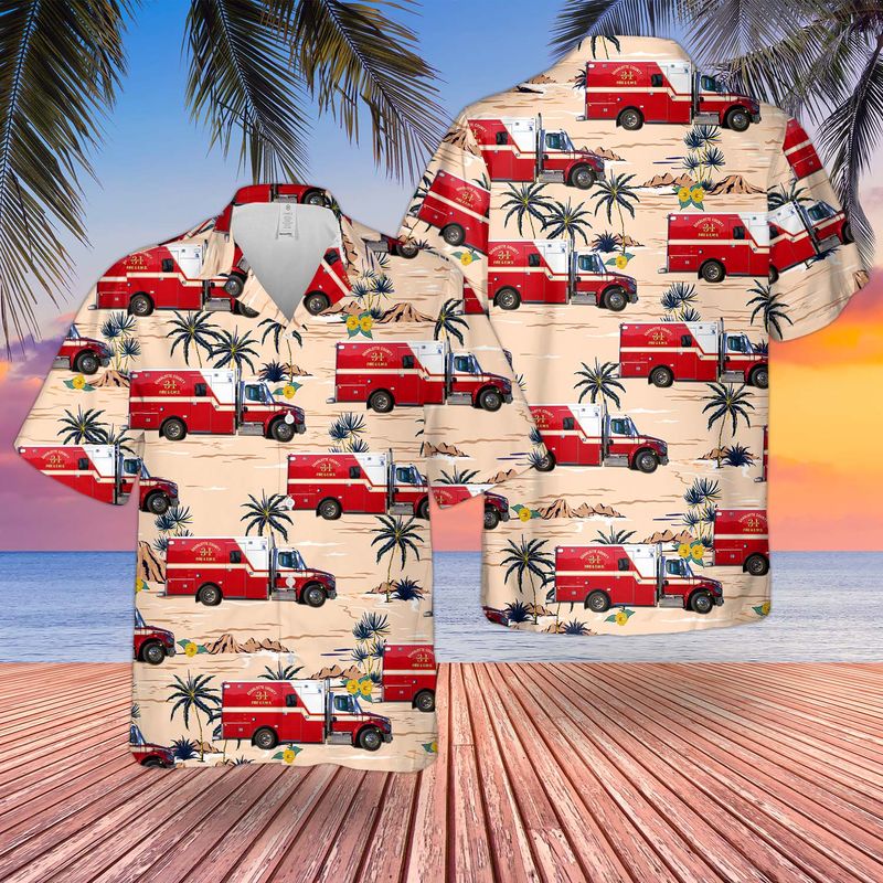 Florida Charlotte County Fire and EMS Hawaiian Shirt