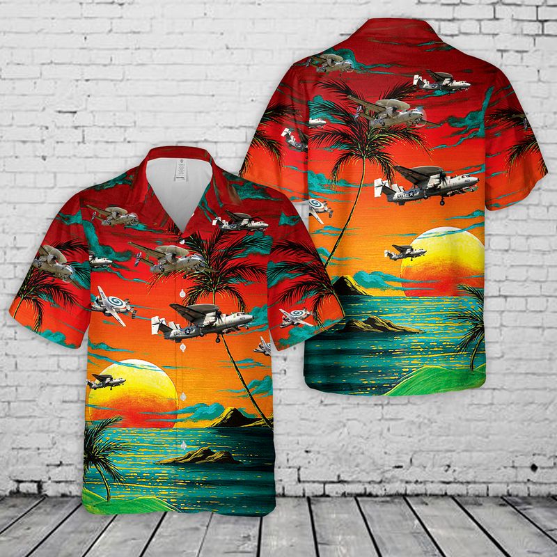 US Navy Northrop Grumman E-2 Hawkeye Hawaiian Shirt