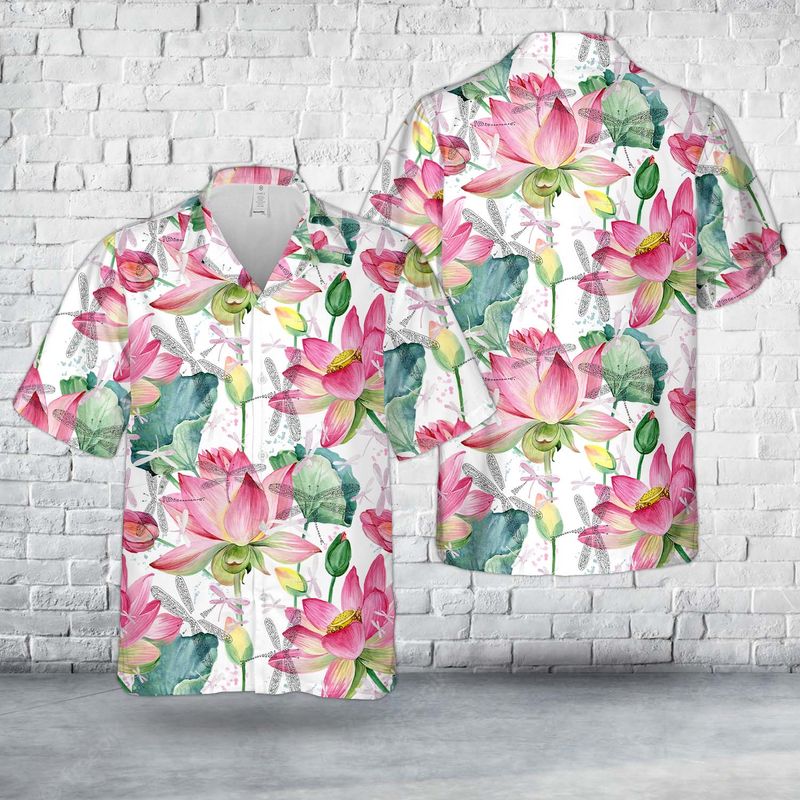 Pink Lotus Hawaiian Shirt