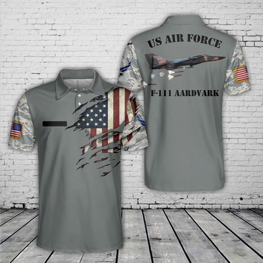 Custom Name US Air Force F-111 Aardvark Polo Shirt