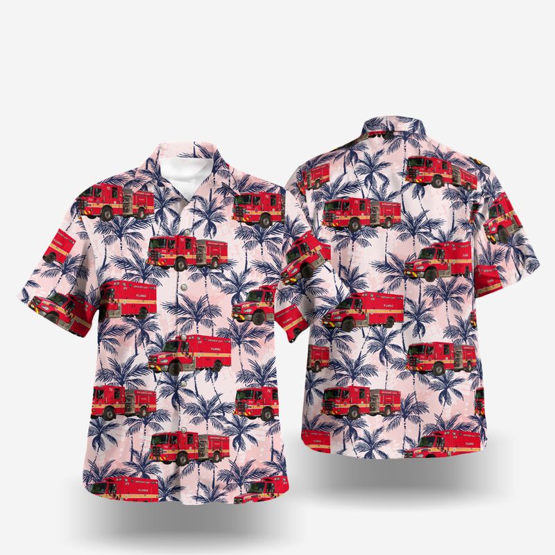 Silver Spring Montgomery County Maryland Hillandale Volunteer Fire Department Company 12 Hawaiian Shirt