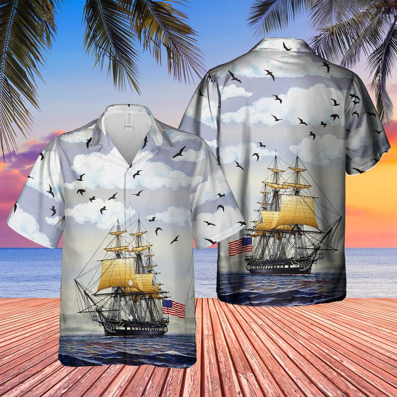 US Navy USS Constitution Hawaiian Shirt