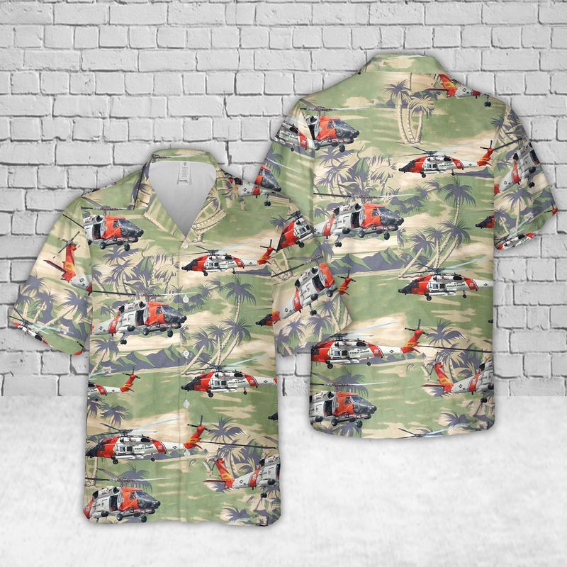 US Coast Guard Helicopter Hawaiian Shirt
