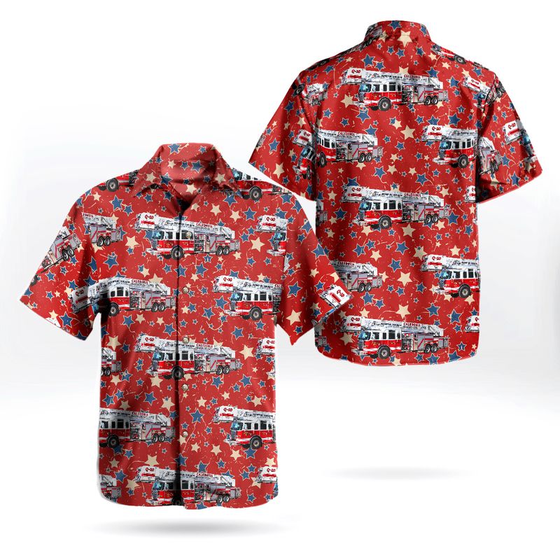 Caledonia Fire Department, Wisconsin Independence Day Hawaiian Shirt
