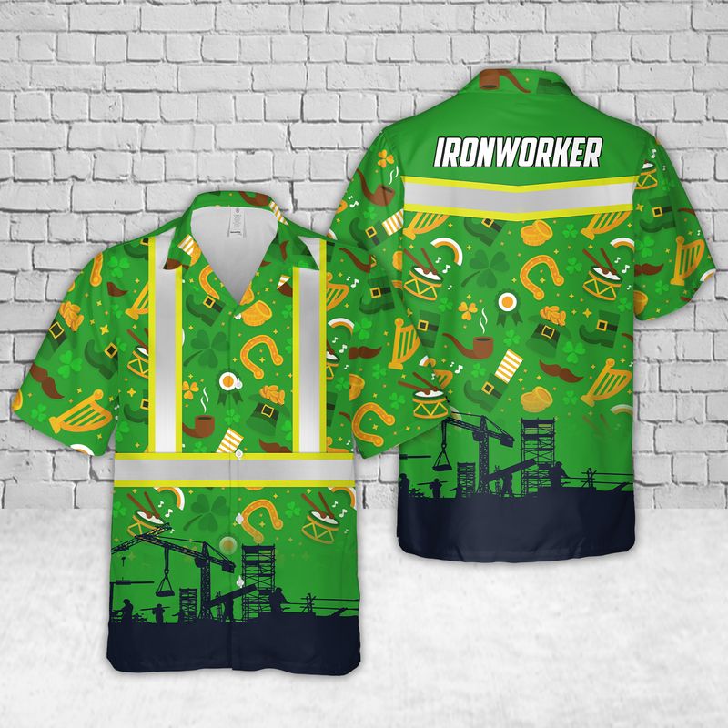 St Patrick's Day Ironworker Hawaiian Shirt