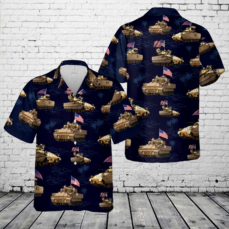 US Army M2A3 Bradley 4th July Hawaiian Shirt