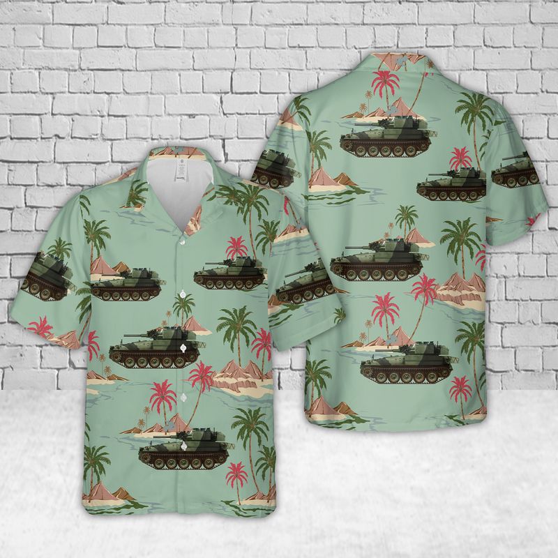 Alvis Scorpion of the British Army with the typical OTAN camouflage, 1975 Hawaiian Shirt