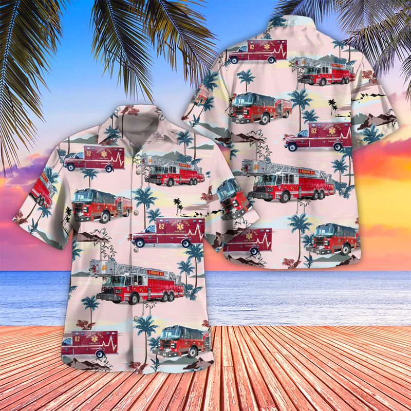 Indianapolis Indiana Wayne Township Fire Department Hawaiian Shirt