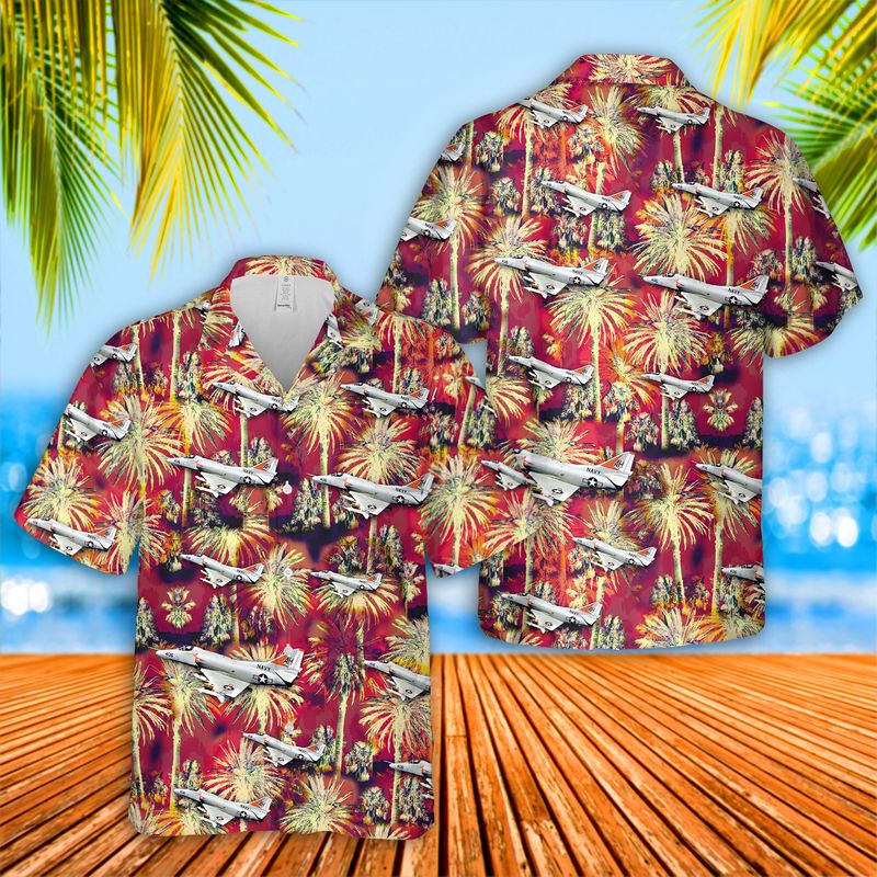 US Navy Douglas A-4 Skyhawk Hawaiian Shirt
