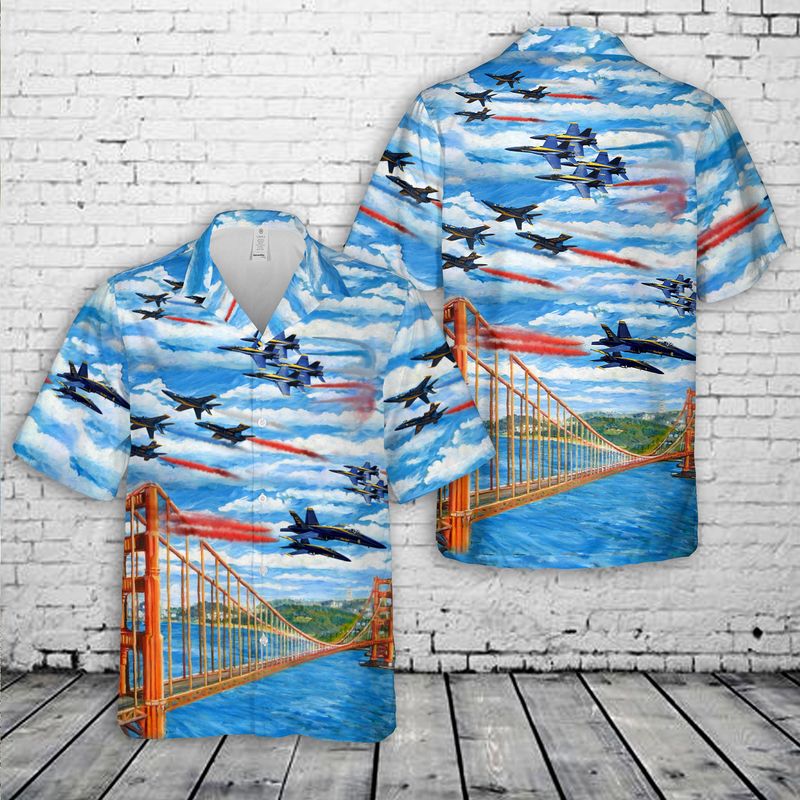US Navy Blue Angels 4th Of July Hawaiian Shirt