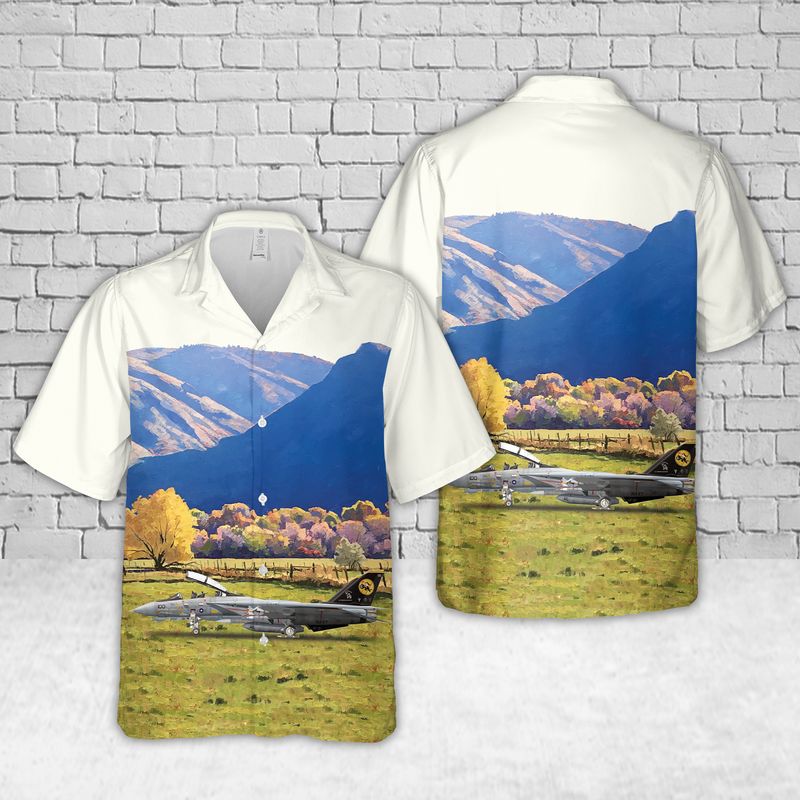 US Navy F-14D-170-GR Tomcat Of Strike Fighter Squadron 31 (VFA-31) Tomcatters Hawaiian Shirt