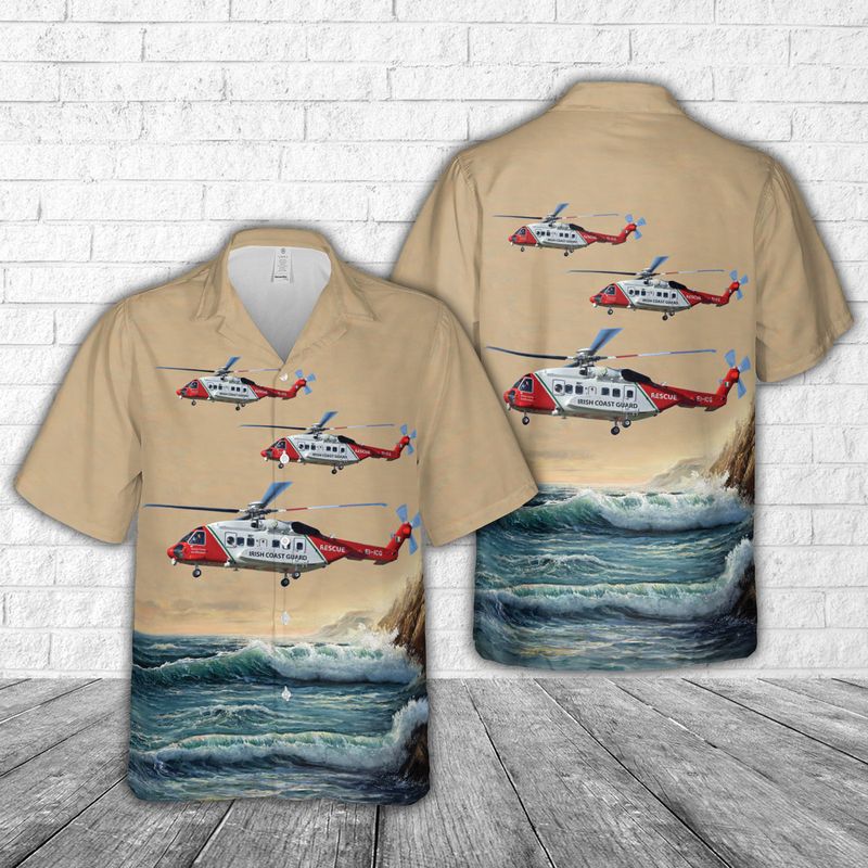 Irish Coast Guard Sikorsky S92A, EI-ICG Hawaiian Shirt For Men And Women -  Freedomdesign