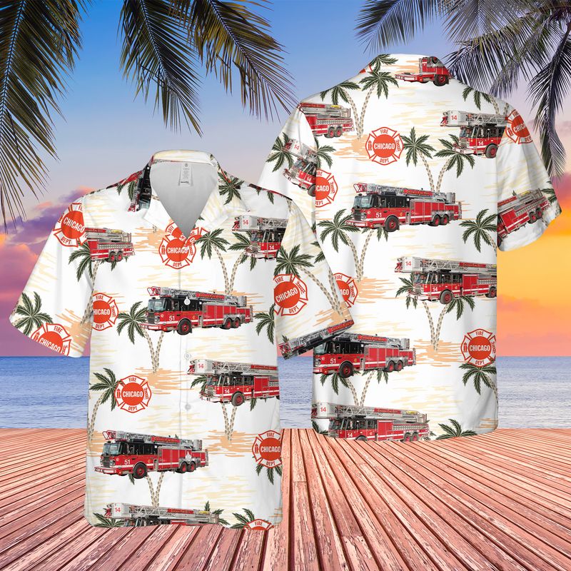 Illinois Chicago Fire Department Hawaiian Shirt