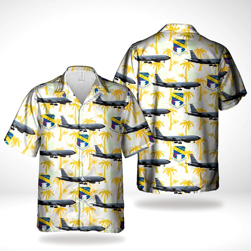 Wisconsin Air National Guard 128th Air Refueling Wing Boeing KC-135R Stratotanker (717-148) Hawaiian Shirt