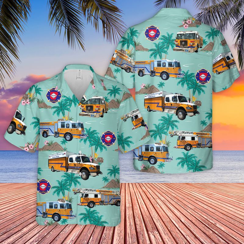 US Springdale Fire Department Hawaiian Shirt