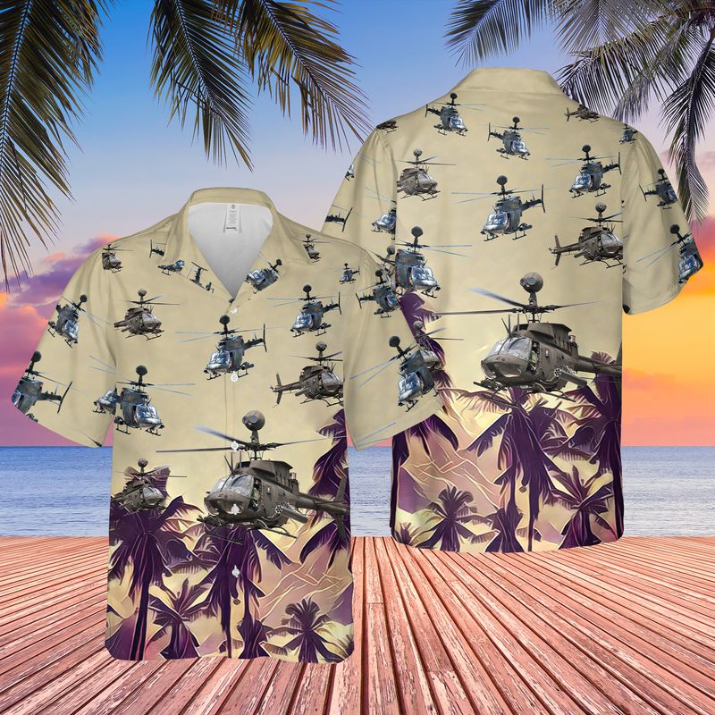 US Army Bell OH-58 Kiowa Hawaiian Shirt