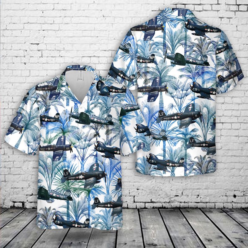 US Navy Vought F4U Corsair Hawaiian Shirt