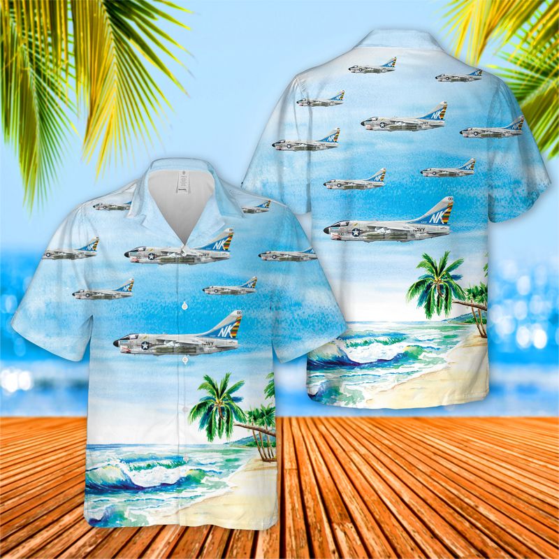 US Navy A7E Corsair II Of VA-97 Hawaiian Shirt