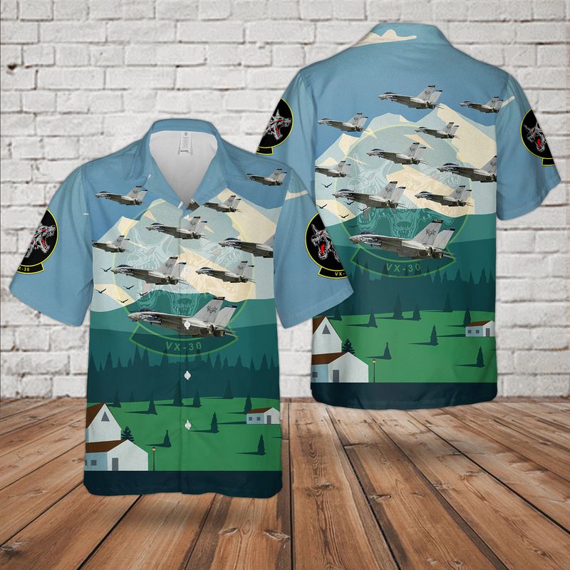 US Navy F-14A Tomcat 158623 of VX-30 "Bloodhounds" Hawaiian Shirt