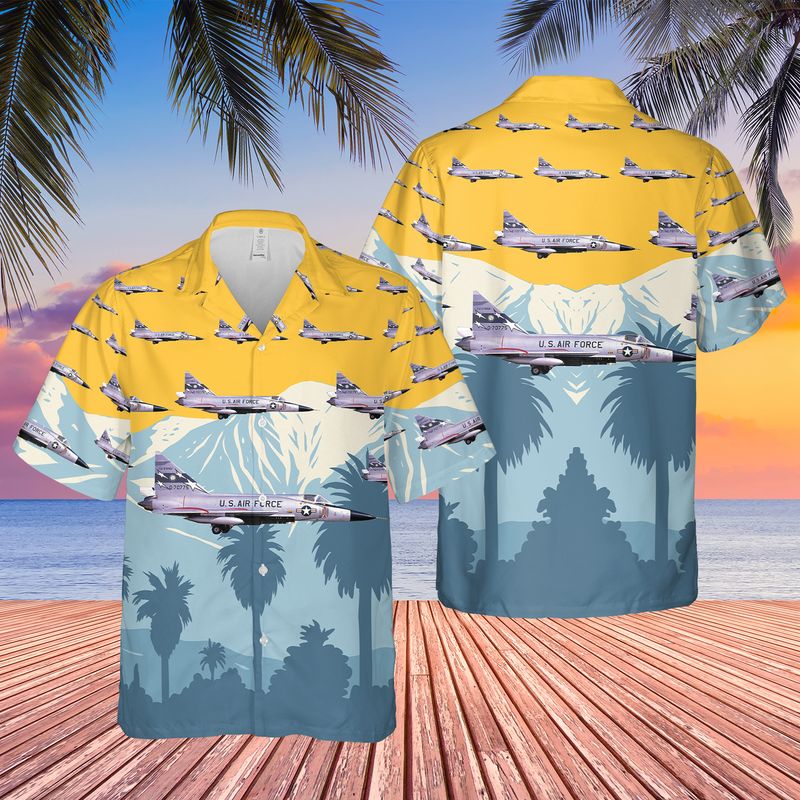 US Air Force California Air National Guard 196th FIS Convair F-102A Delta Dagger Hawaiian Shirt