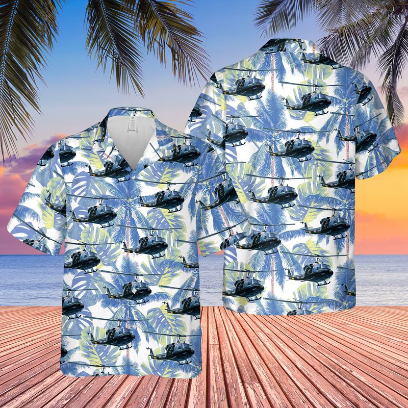 US Navy Bell UH-1N Twin Huey Hawaiian Shirt