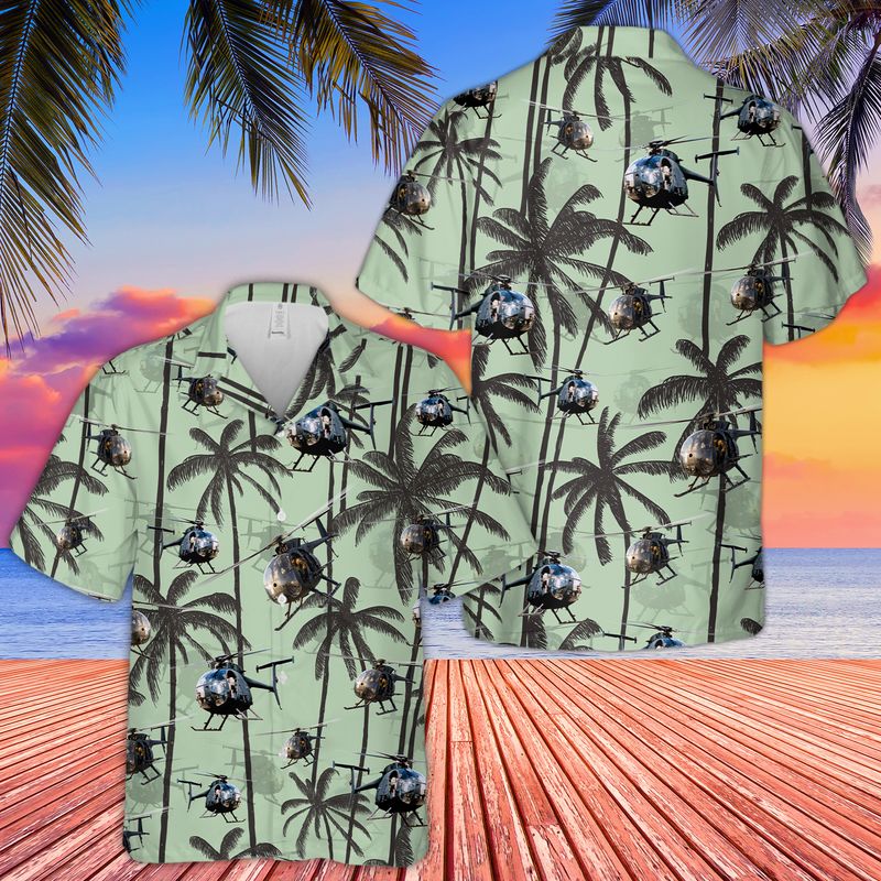 US Army MH-6 n AH-6 Little Bird Hawaiian Shirt