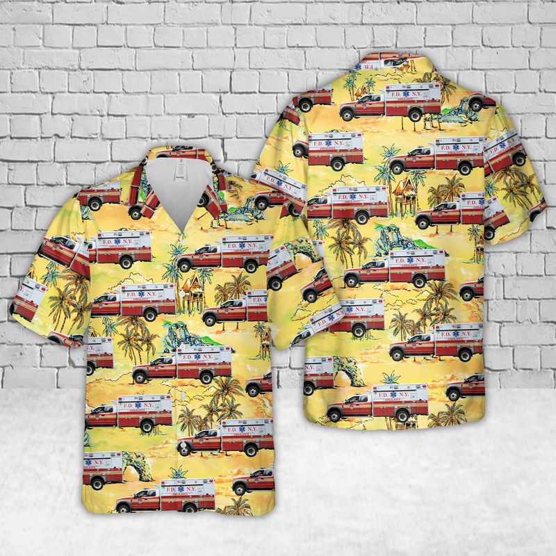 New York City Fire Department Bureau of EMS Hawaiian Shirt