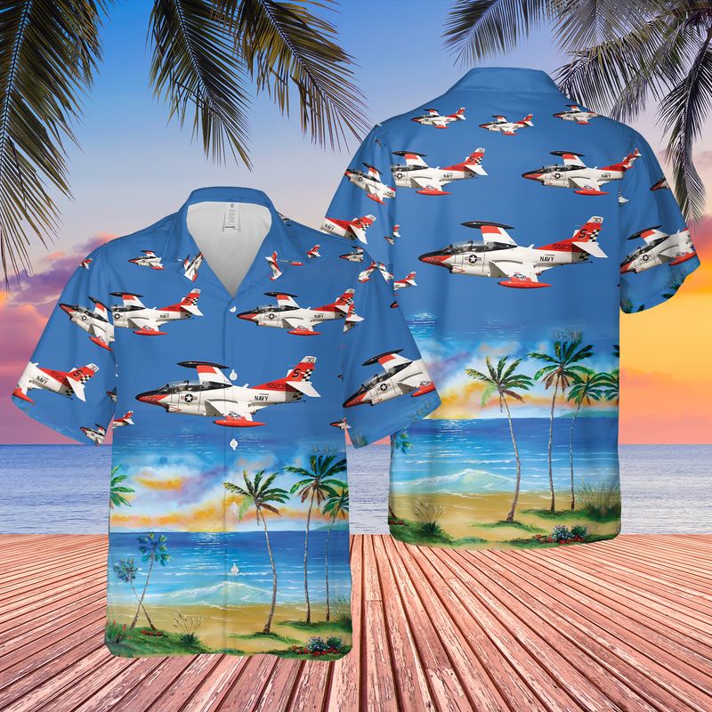 US Navy North American T-2C Buckeye Hawaiian Shirt