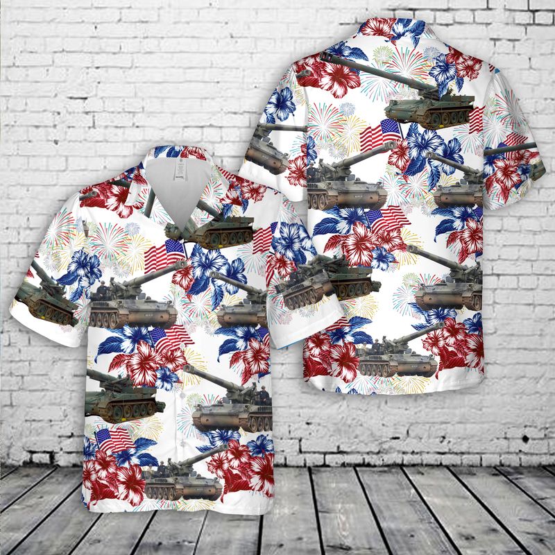 US Army M110 howitzer Flag Hawaiian Shirt