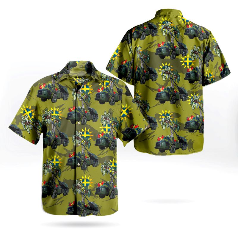 Swedish Army ARCHER Artillery System Hawaiian Shirt