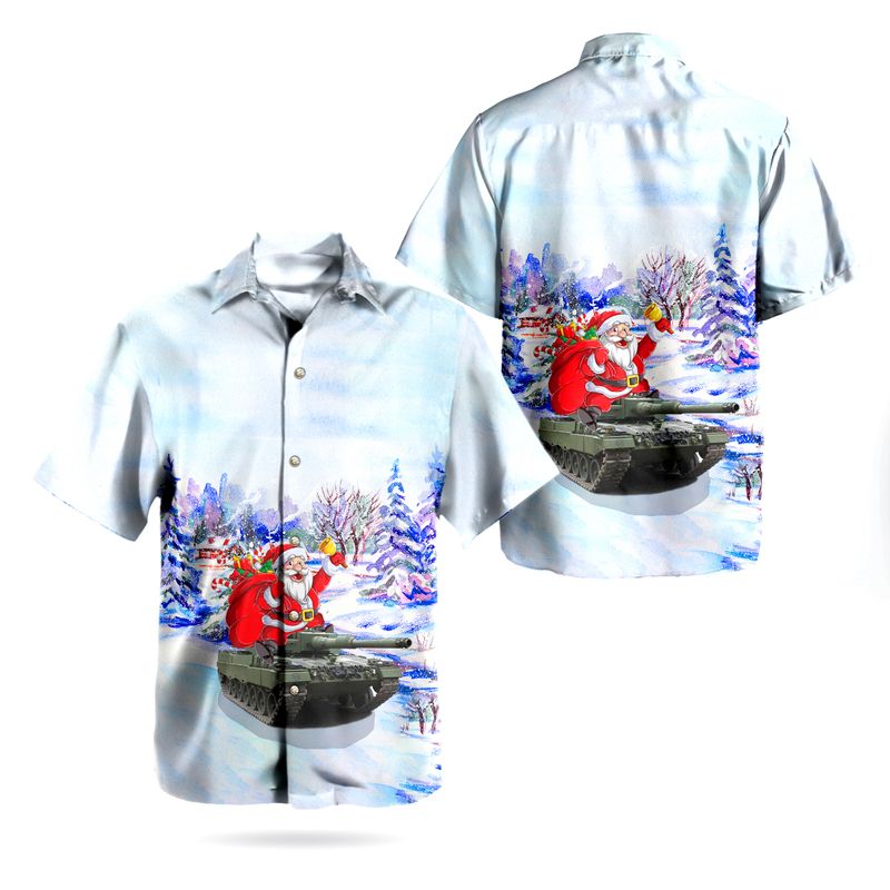 Santa Claus Canadian Army Leopard 2A4M Hawaiian Shirt