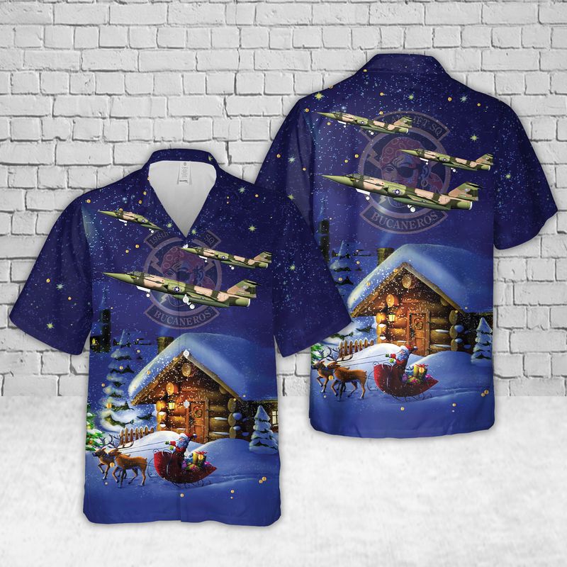 US Air Force Puerto Rico Air National Guard Lockheed F-104C Starfighter 198th TFS Christmas Hawaiian Shirt