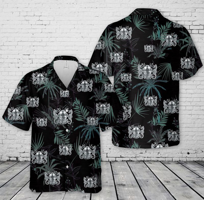 US Navy Diving Medical Technician Insignia Hawaiian Shirt