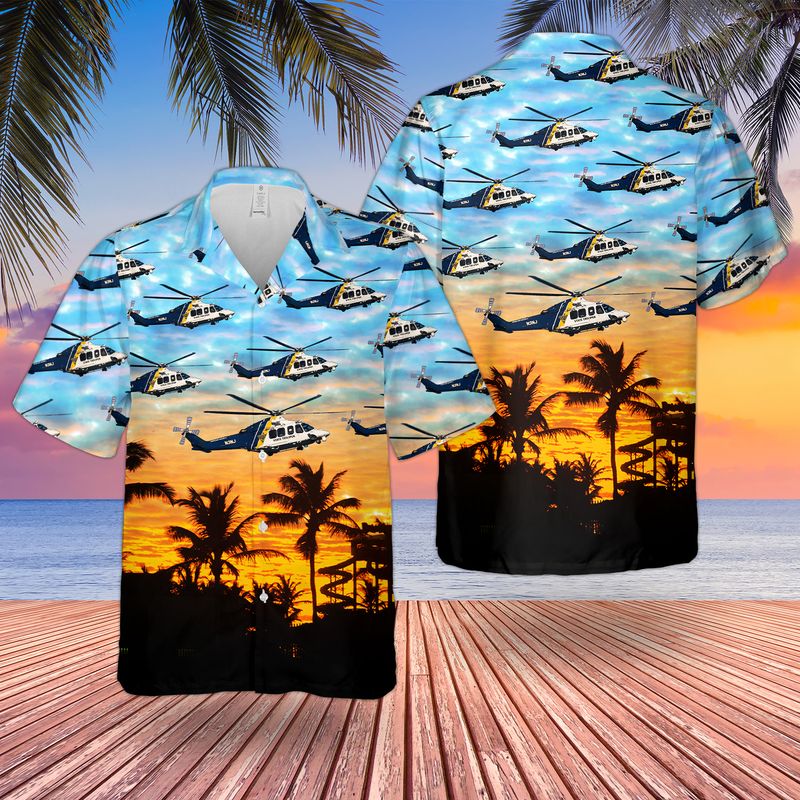 New Jersey State Police Agusta-Westland AW-139 Hawaiian Shirt