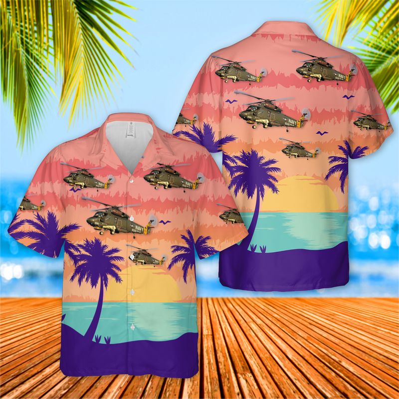 US Navy SH-2F Seasprite Hawaiian Shirt