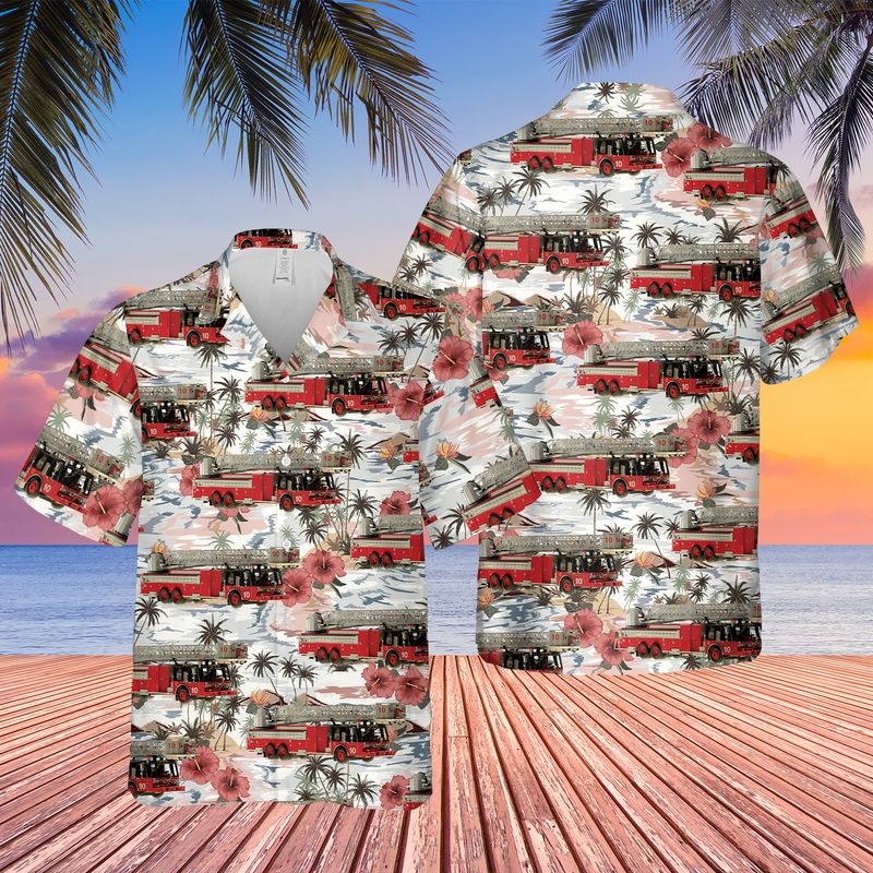 Chicago Fire Department Tower Ladder Company 10 Hawaiian Shirt