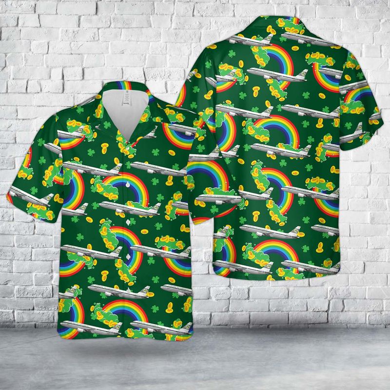 St. Patrick's Day, Aer Lingus Retrojet St Colman Airbus A320-214 EI-DVM Hawaiian Shirt