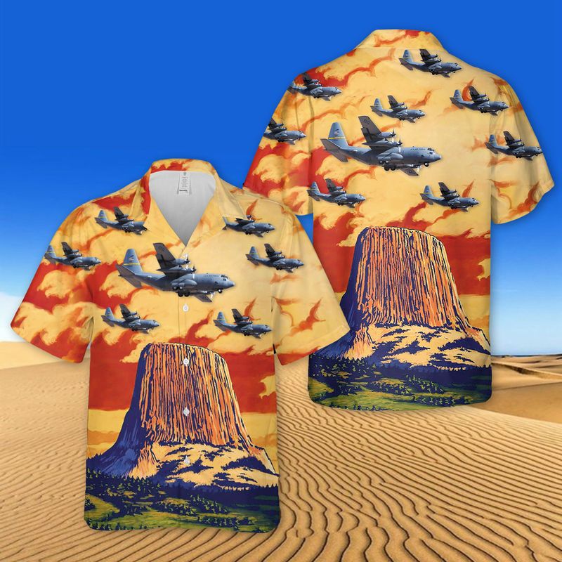 Wyoming Air National Guard 153d Airlift Wing C-130H Hercules 92-1534 Hawaiian Shirt