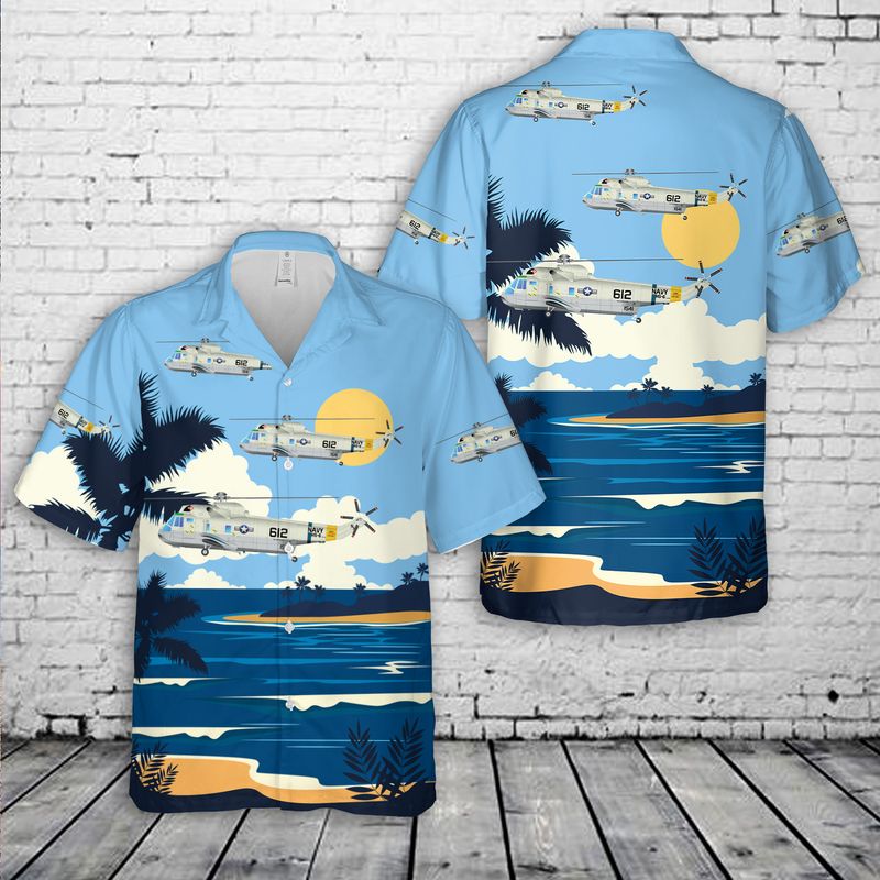US Navy Sikorsky SH-3 Sea King Of Helicopter Sea Combat Squadron SIX (HSC-6) Indians Hawaiian Shirt