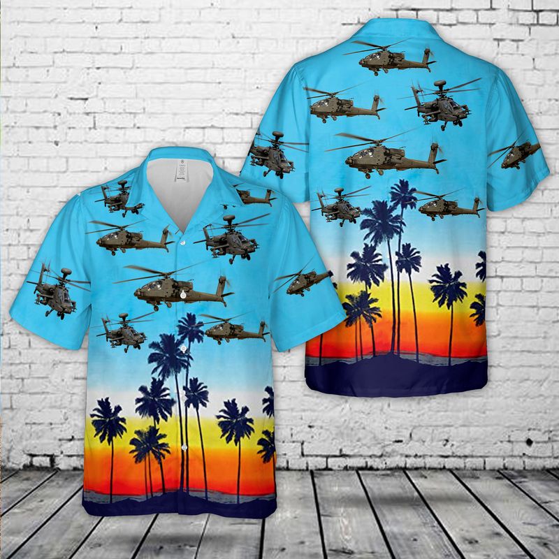 Army Boeing AH-64 Apache Hawaiian Shirt