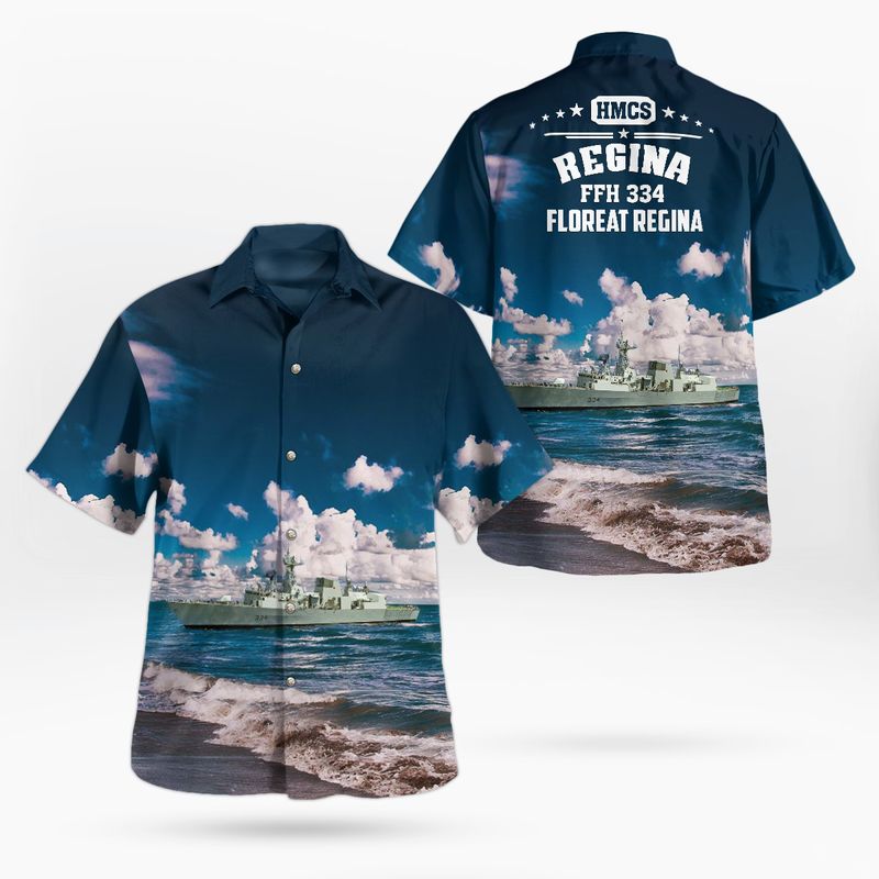 Royal Canadian Navy HMCS Regina (FFH 334) Halifax-class frigate Hawaiian Shirt