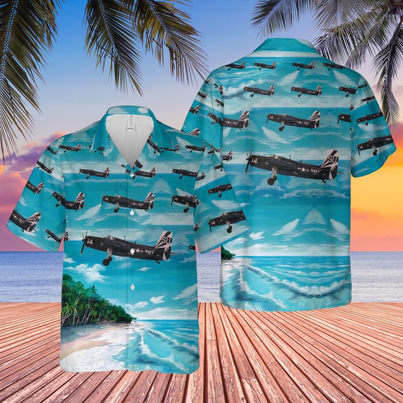 US Navy Grumman AF-2 Guardian Of VS-37 Hawaiian Shirt
