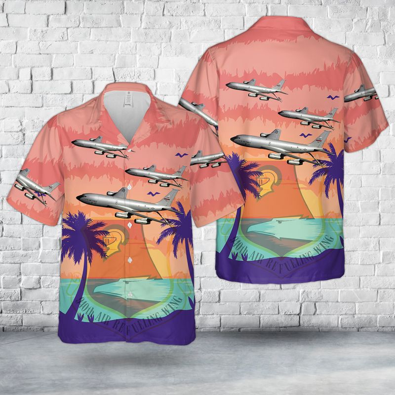 US Air Force 940th Air Refueling Wing Boeing KC-135E Stratotanker Hawaiian Shirt