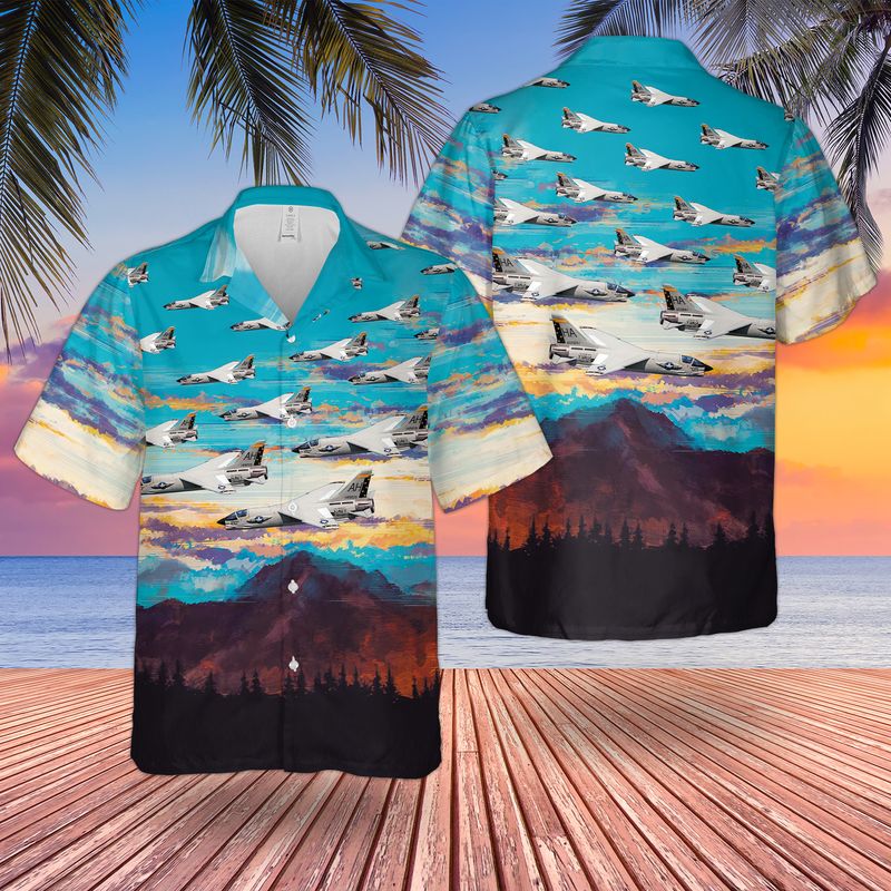 US Navy Vought F-8 Crusader Hawaiian Shirt