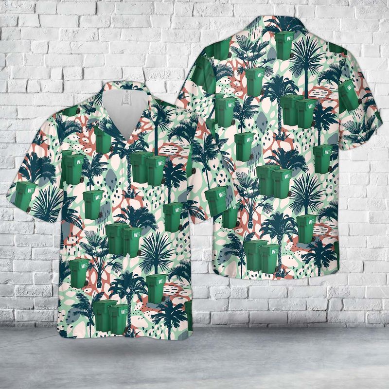 Waste Management 96 Gallon Trash Container Hawaiian Shirt