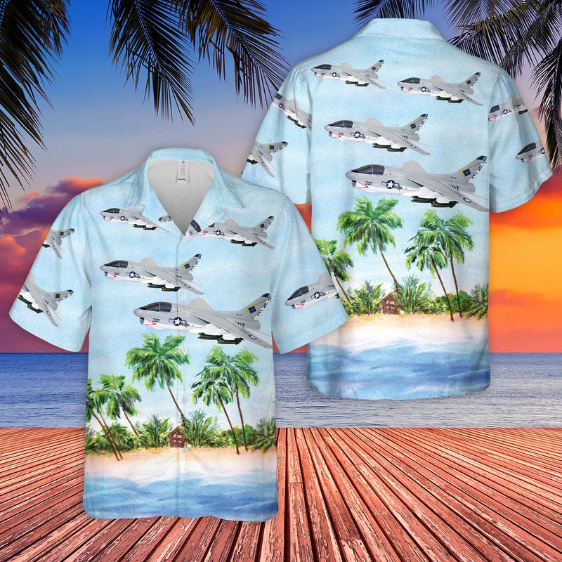 US Navy A7E Corsair II Of VA-146 Hawaiian Shirt