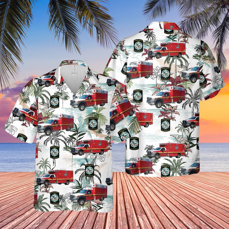 Florida Seminole County Fire Department EMS Hawaiian Shirt