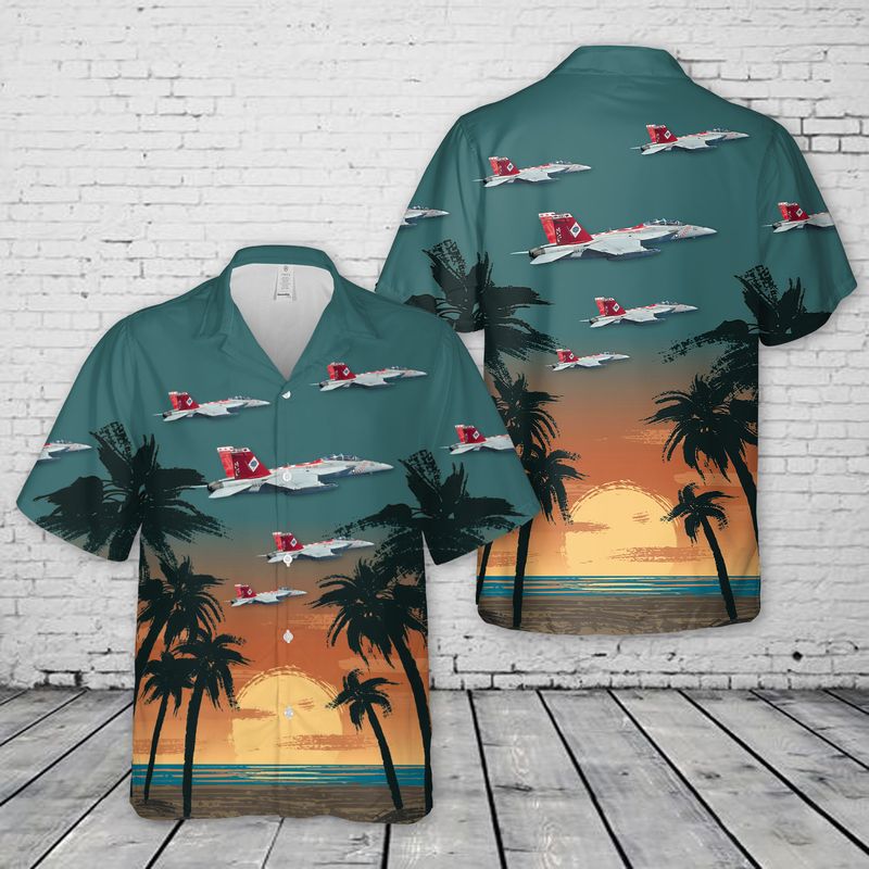 US Navy F/A-18F Super Hornet Of VFA-102 Hawaiian Shirt